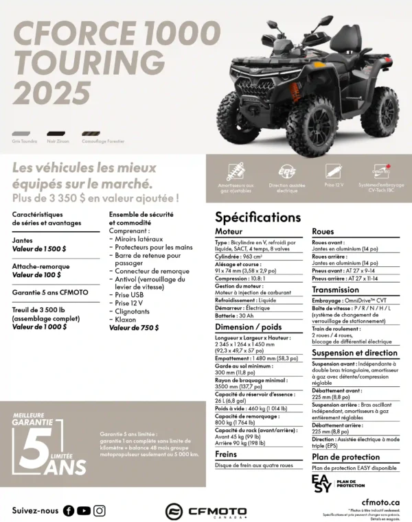 CFORCE 1000 TOURING GRIS 2025 – Image 4