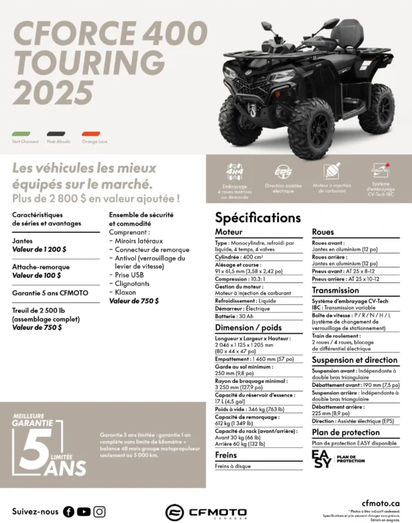 CFORCE 400 TOURING VERT 2025 – Image 4