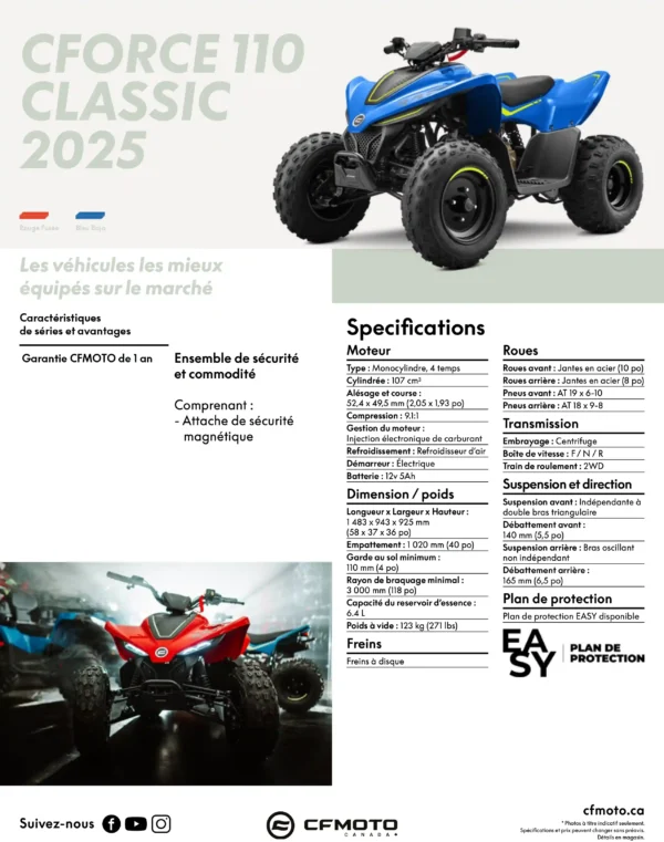 CFORCE 110 CLASSIC ROUGE 2025 – Image 4