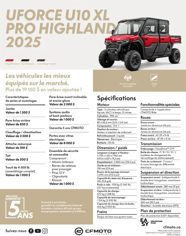 UFORCE U10 XL PRO HIGHLAND ROUGE 2025 – Image 3