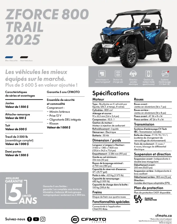 ZFORCE 800 TRAIL NOIR 2025 – Image 5