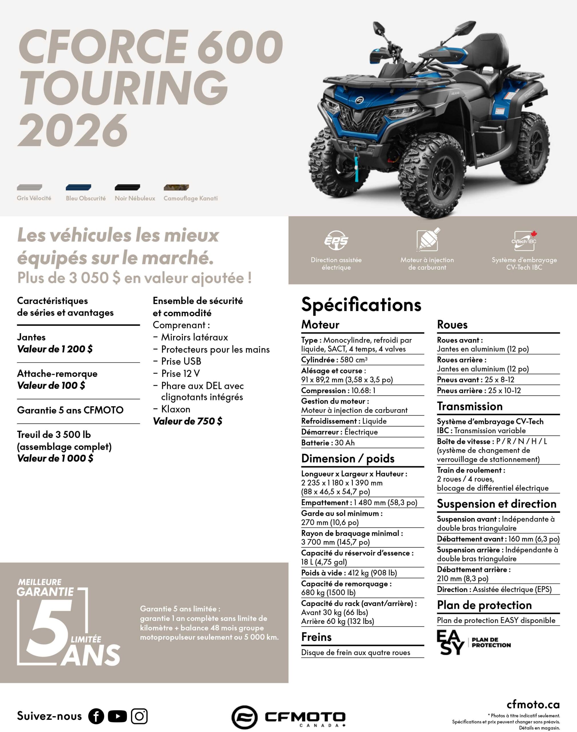 CFORCE 600 TOURING - GRIS - 2026 – Image 9