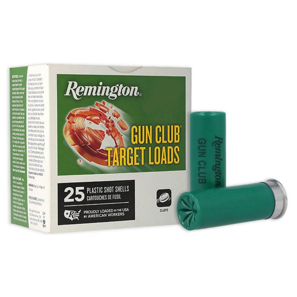 Cartouche Remington Gun Club 12 ga 2 3/4 po 1 1/8 oz #8 1200 FPS 25 par boîte