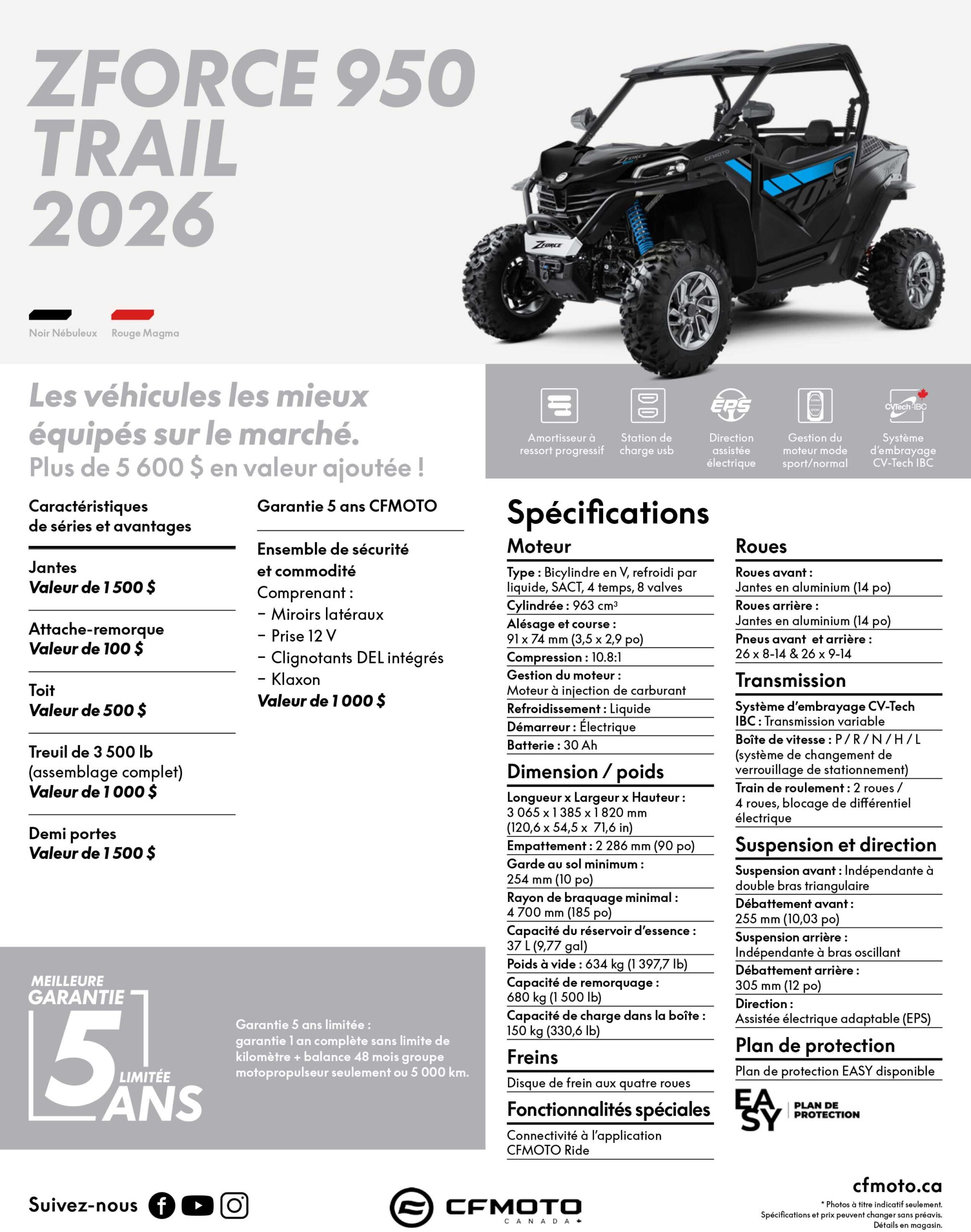 ZFORCE 950 TRAIL - ROUGE - 2026 – Image 3