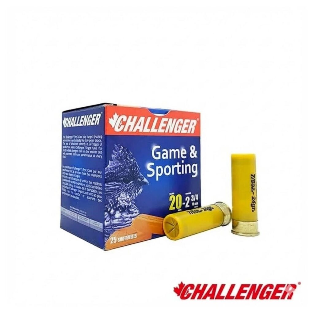 Cartouche Challenger 20GA 2 3/4 po #4 7/8 oz Game & Sporting par boîte de 25