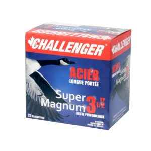 Cartouche Challenger Calibre 12 3 1/2 po 1 1/2 oz #2 Acier 25 par boîte
