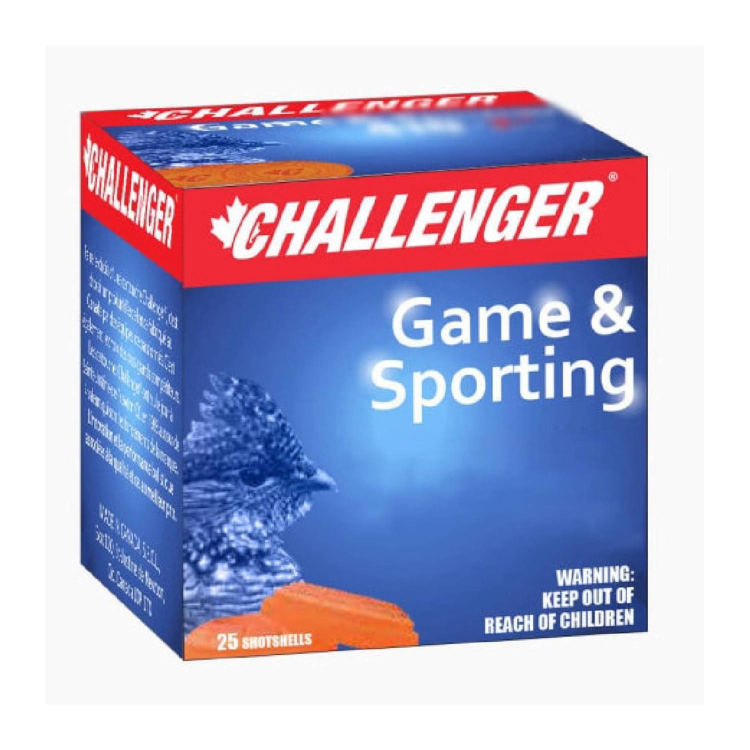 Cartouche Challenger Calibre 20 2 3/4 po no 6 7/8 oz Gibier et Sport 25 par boîte