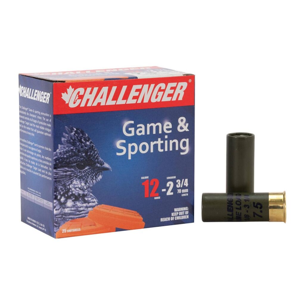 Cartouche Challenger Game Load 12 GA 2 3/4 po #4 1 1/8 oz Boîte de 25