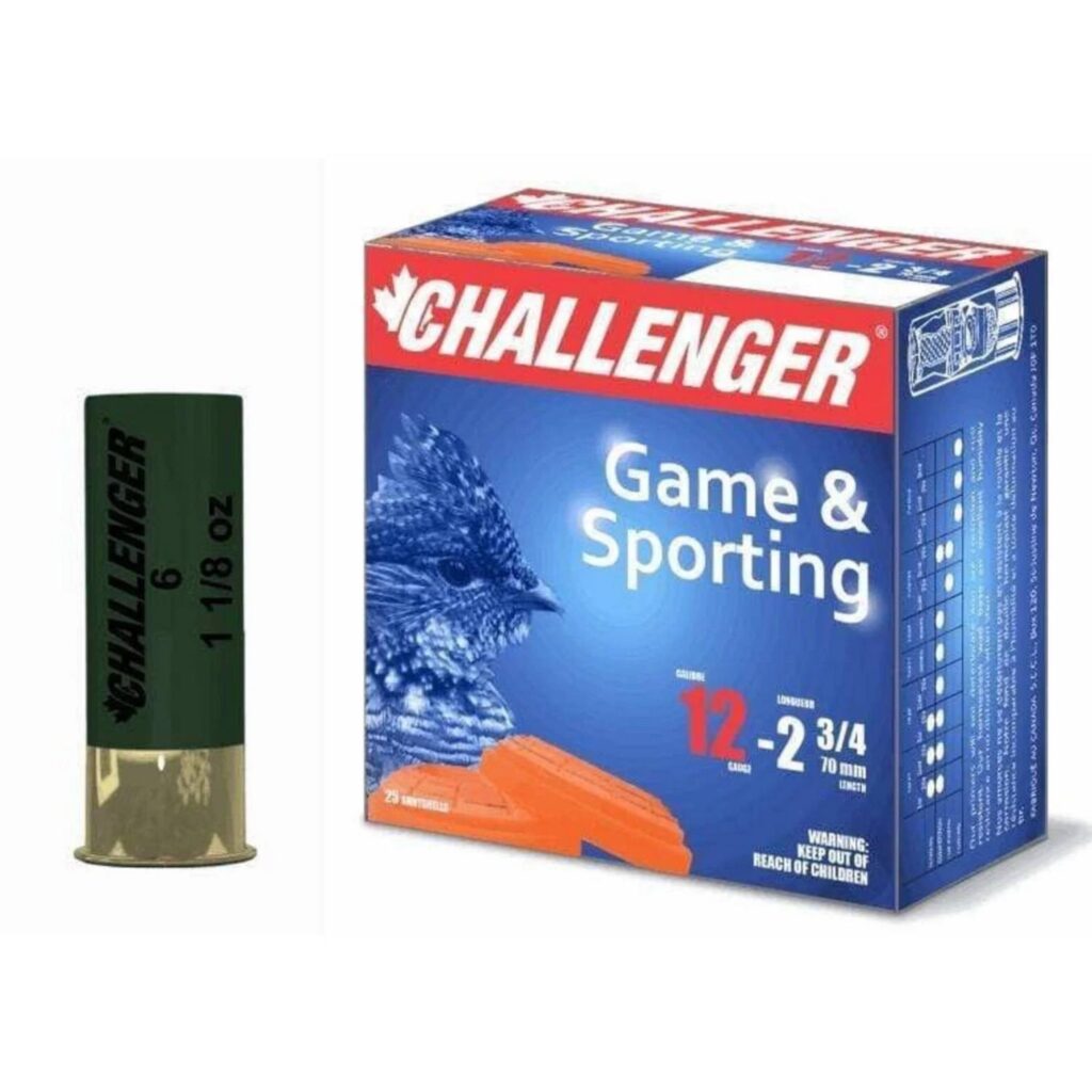 Cartouche Challenger Game Load Calibre 12 2 3/4 po #6 1 1/8 oz 25 par boîte
