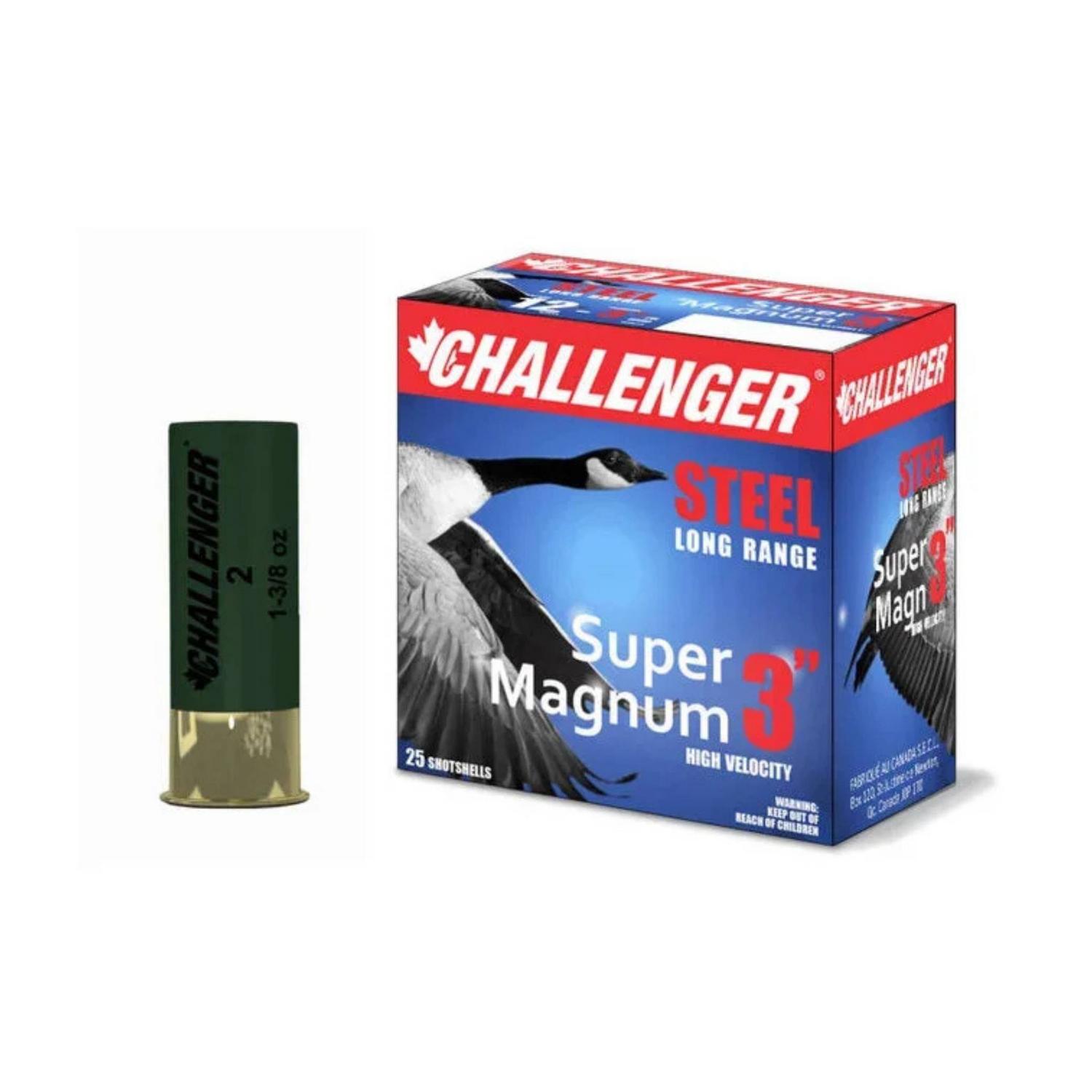 Cartouche Challenger Steel 12 GA 3 po 1-1/4 oz #BBB 25 par boîte
