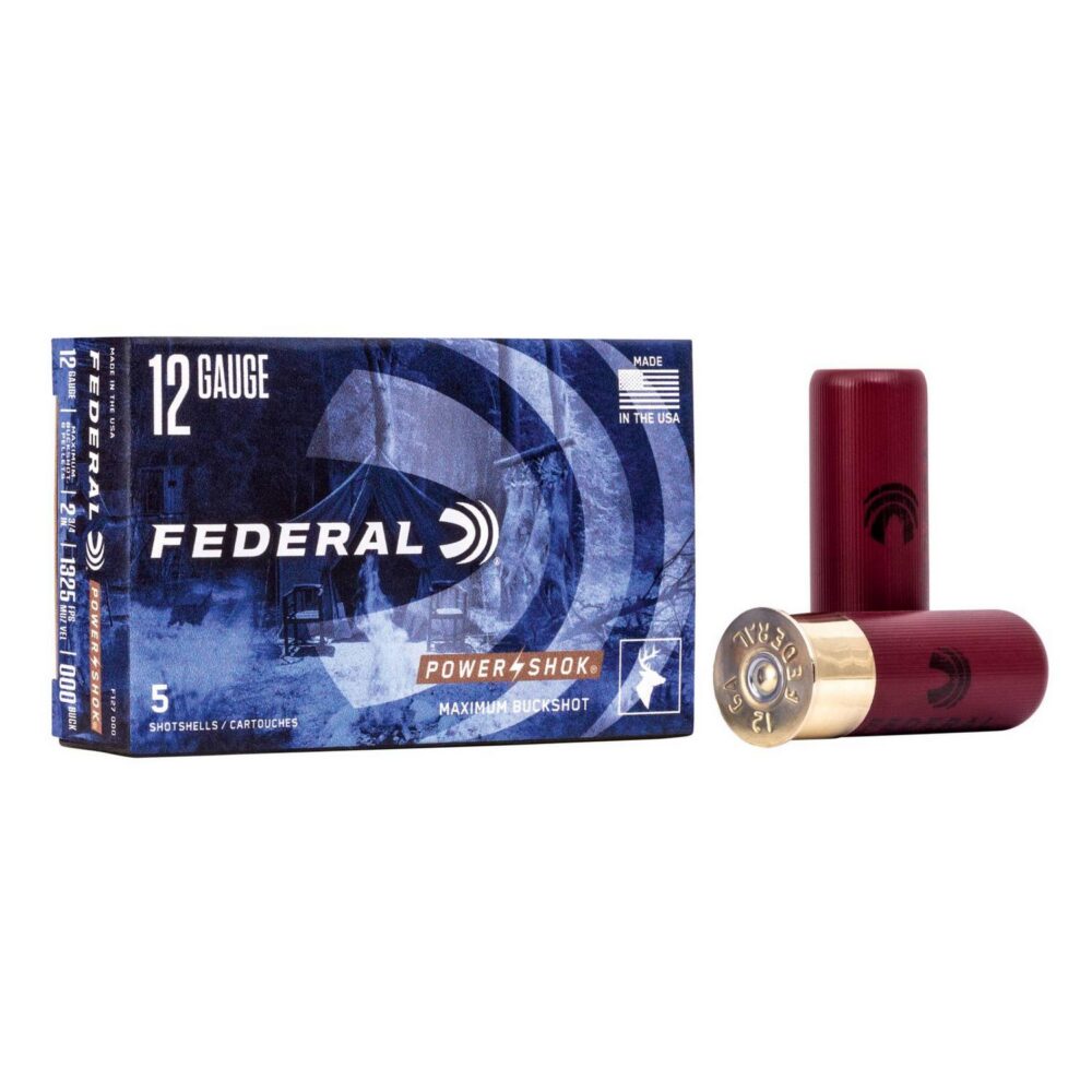 Cartouche Federal Power Shok 12 GA 000 Buck 5 par boîte