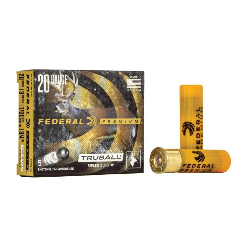 Cartouche Federal Power-Shok Truball Rifled Slug 20 GA 3 po 1 oz 5 par boîte