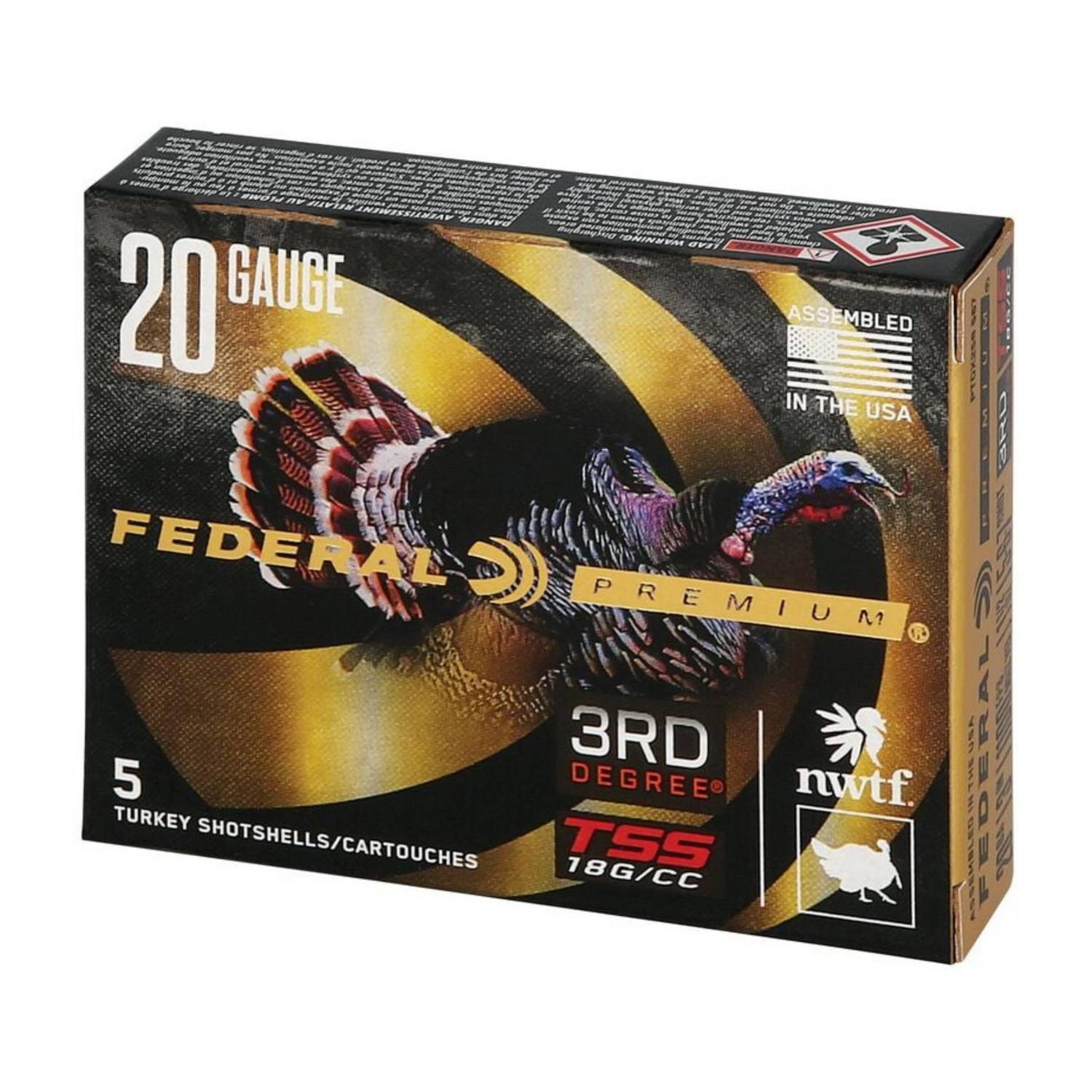 Cartouche Federal Premium 3rd Degree 20 Gauge 3 po 1-1/2 oz No 5,6,7 5 par boîte