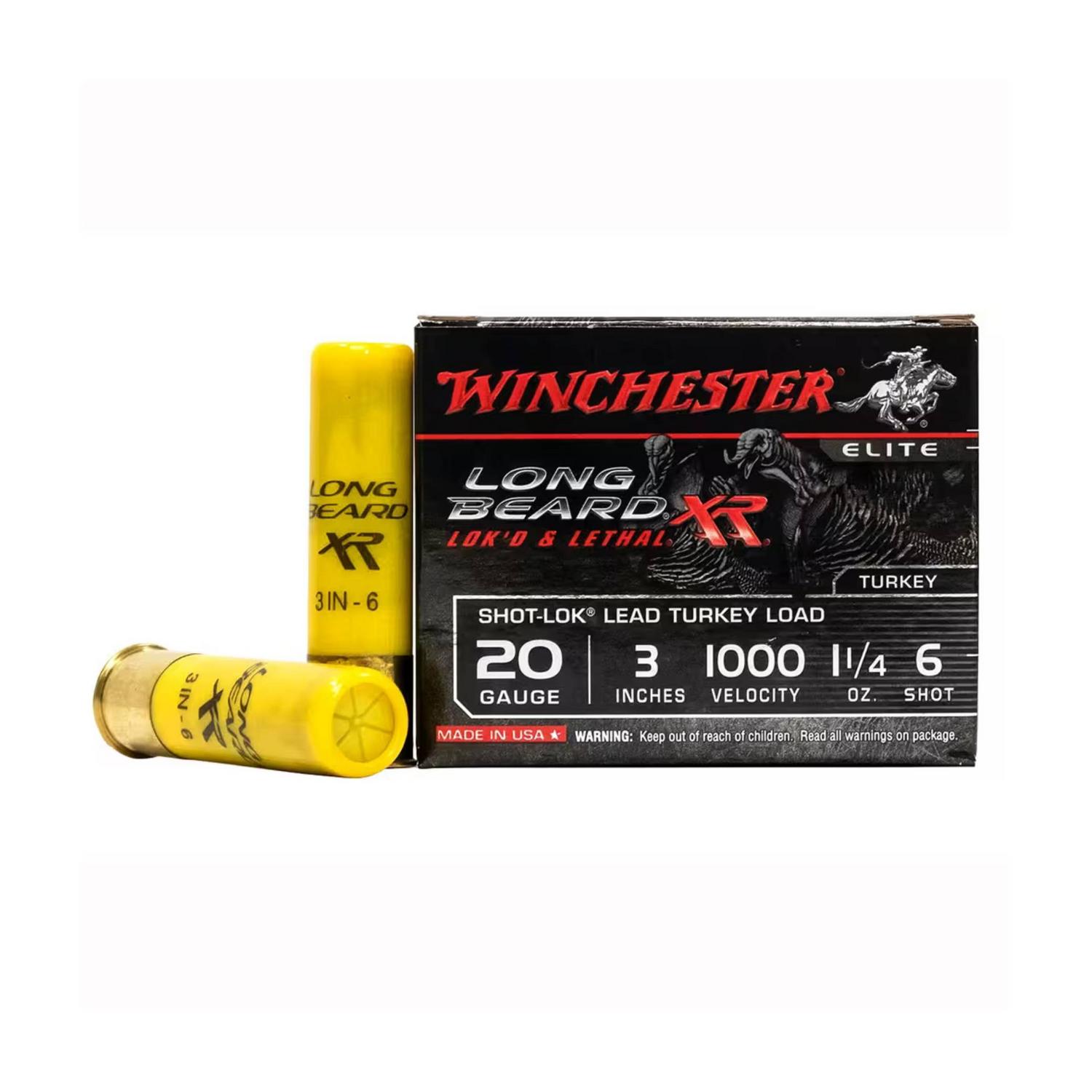 Cartouche Winchester Long Beard XR 20ga 3po 1-1/4oz 10 par boîte