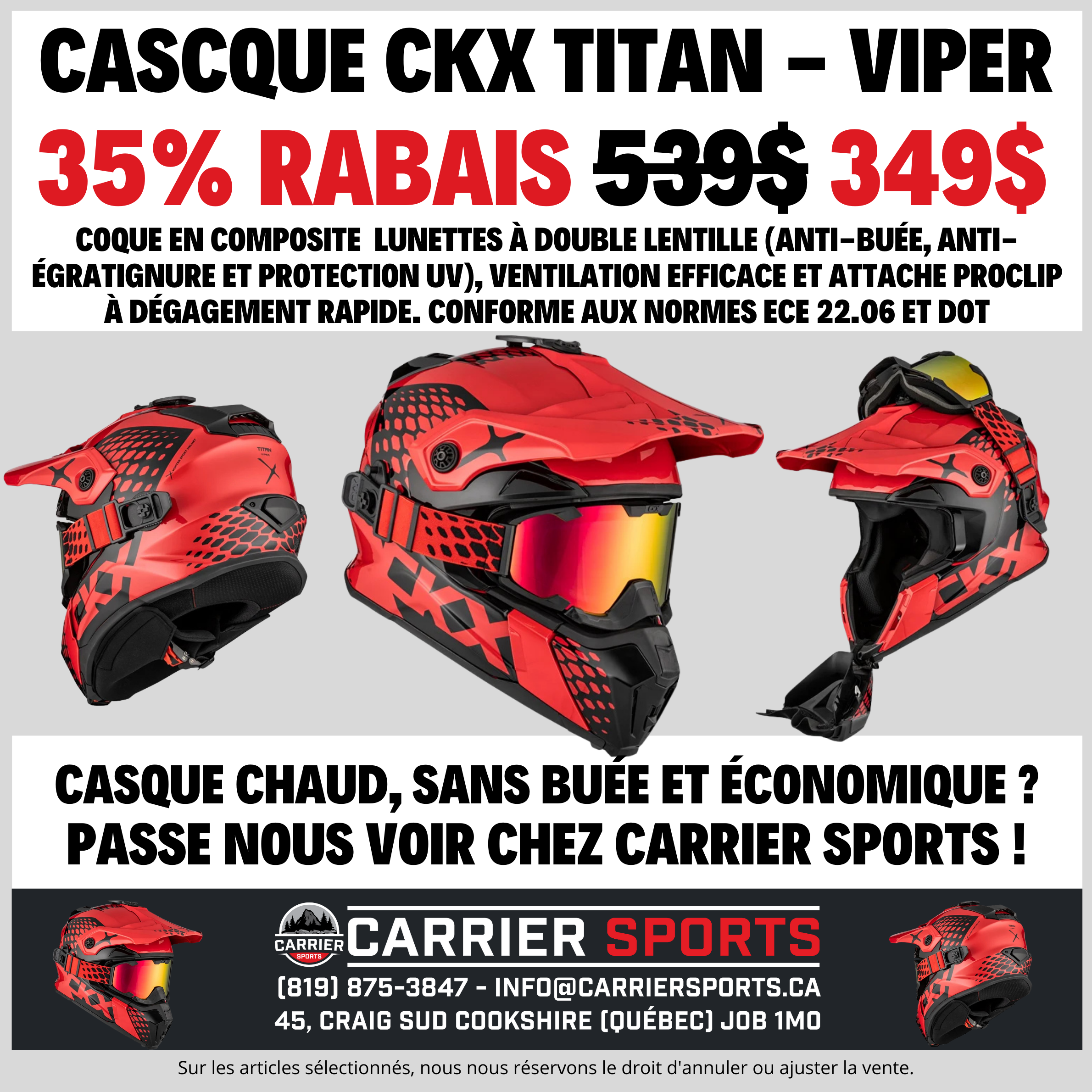 CKX – CASQUE TITAN - VIPER - XL