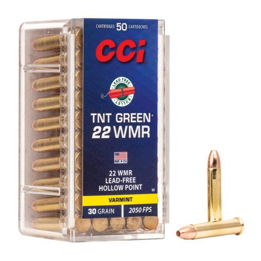 Munition CCI 22WMR 30GR TNT Green 50 par boîte