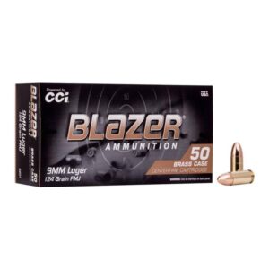 Munition CCI Blazer Brass 9mm 124gr FMJ 50 par boîte