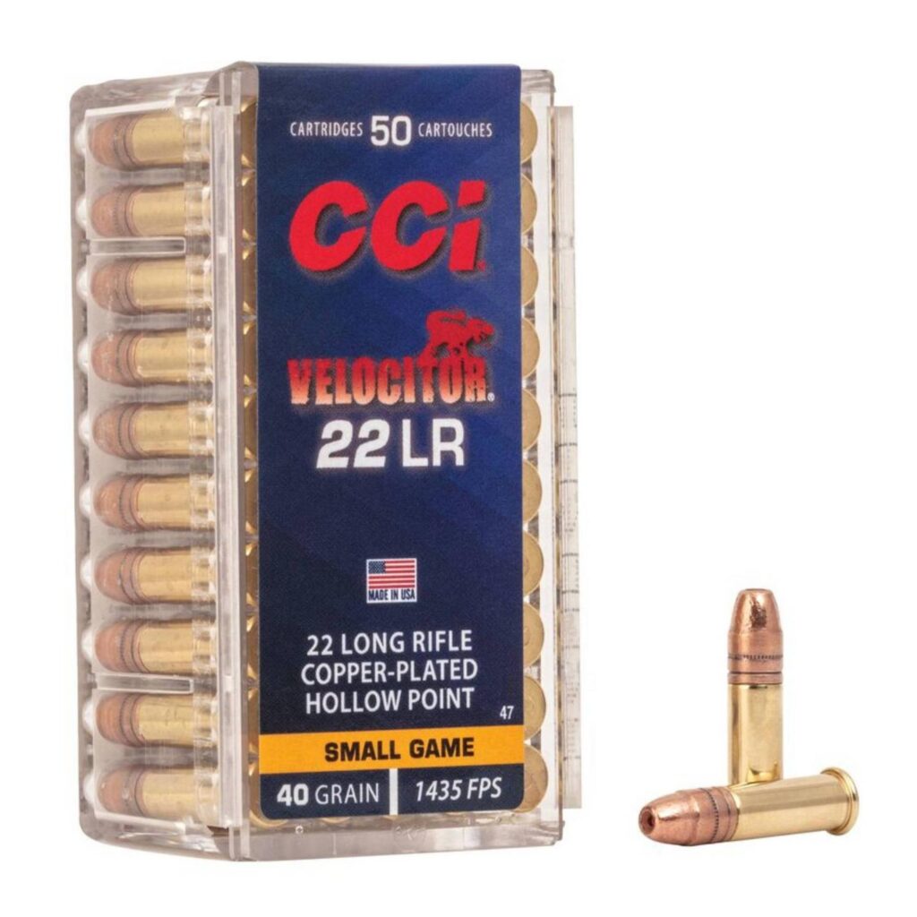 Munition CCI Velocitor .22 LR 40 gr GDHP 50 par boîte