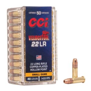 Munition CCI Velocitor .22 LR 40 gr GDHP 50 par boîte
