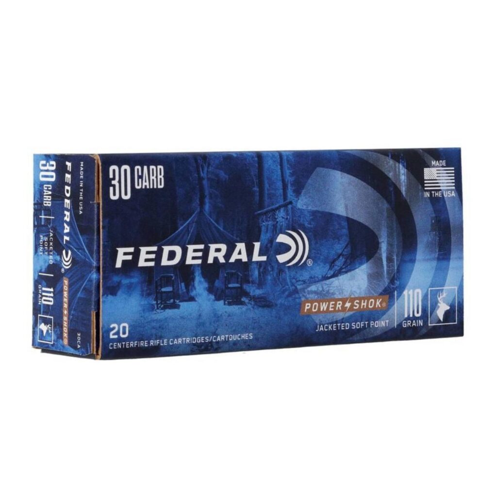 Munition Federal 30 Carbine 110gr Hi-Shok Soft Point Round Nose 50 par boîte