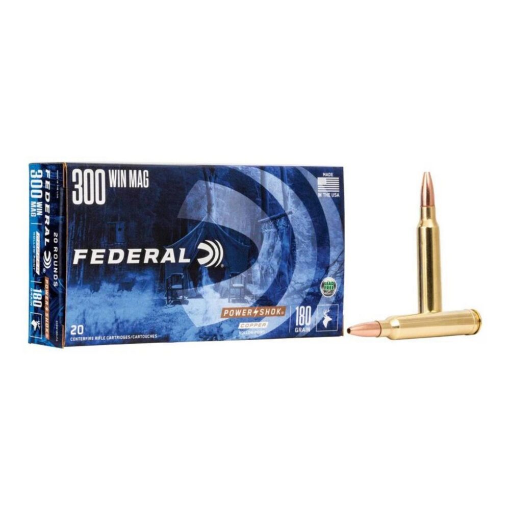 Munition Federal Power Shok 300 Win Mag 180 gr Copper HP Paquet de 20