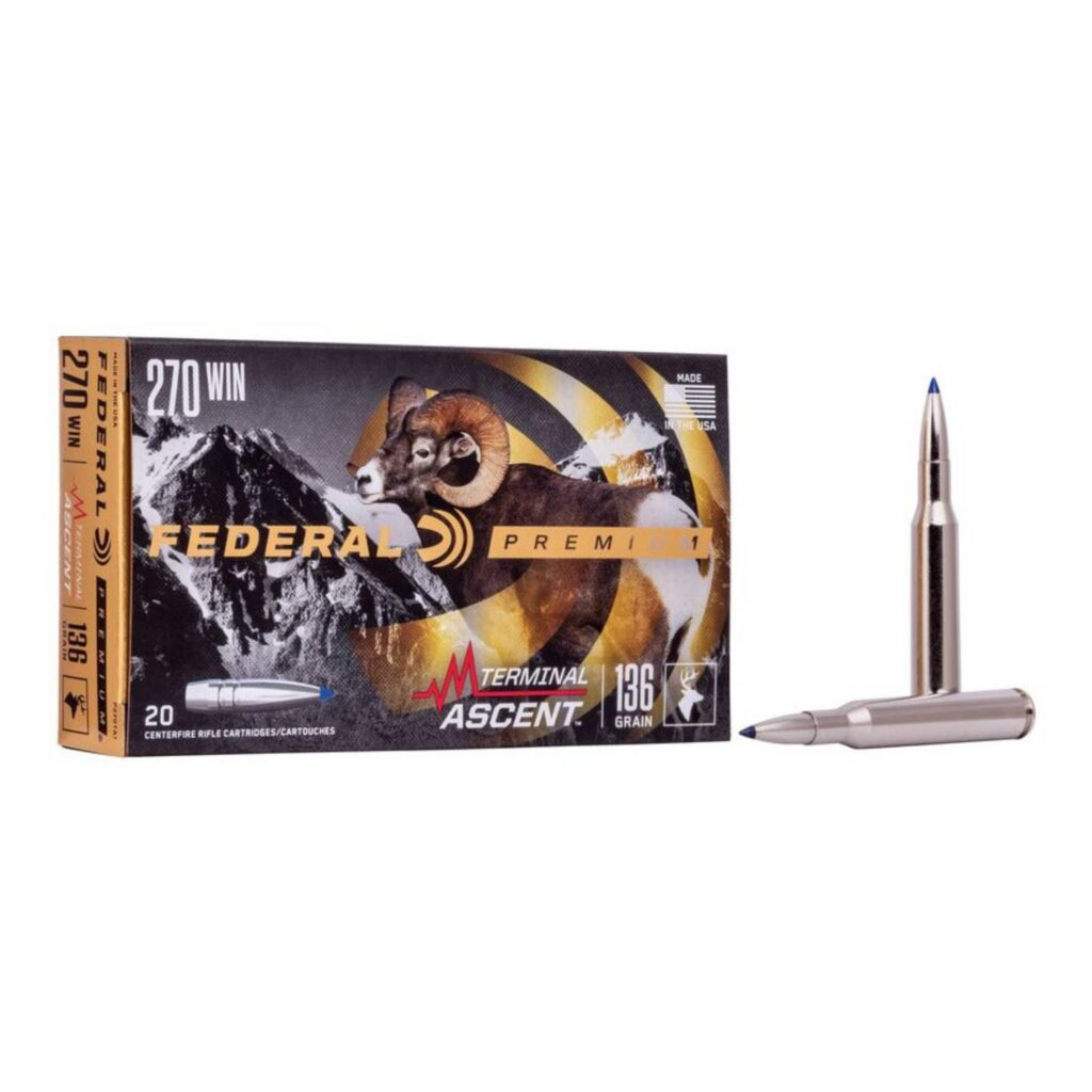 Munition Federal Premium 270 Win 136 gr Terminal Ascent Paquet de 20
