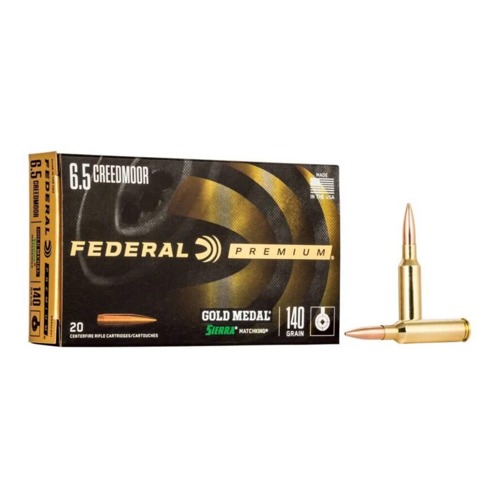 Munition Federal Premium Gold Medal 6.5 Creedmoor 140 gr Sierra MatchKing 20 par boîte