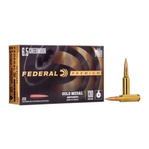 Munition Federal Premium Gold Medal Berger 6.5 Creedmoor 130 gr Open Tip Match 20 par boîte