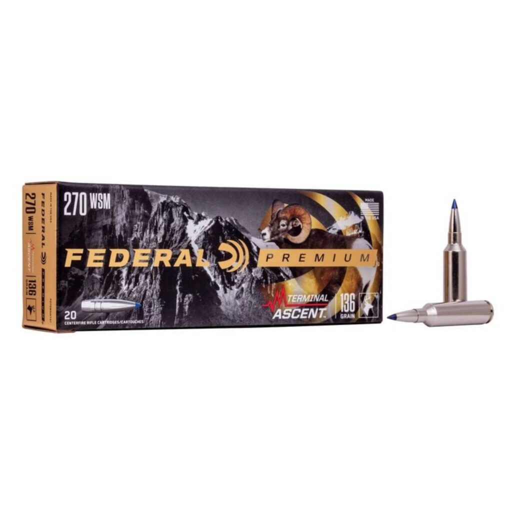 Munition Federal Premium Terminal Ascent 270 WSM 136 gr Paquet de 20