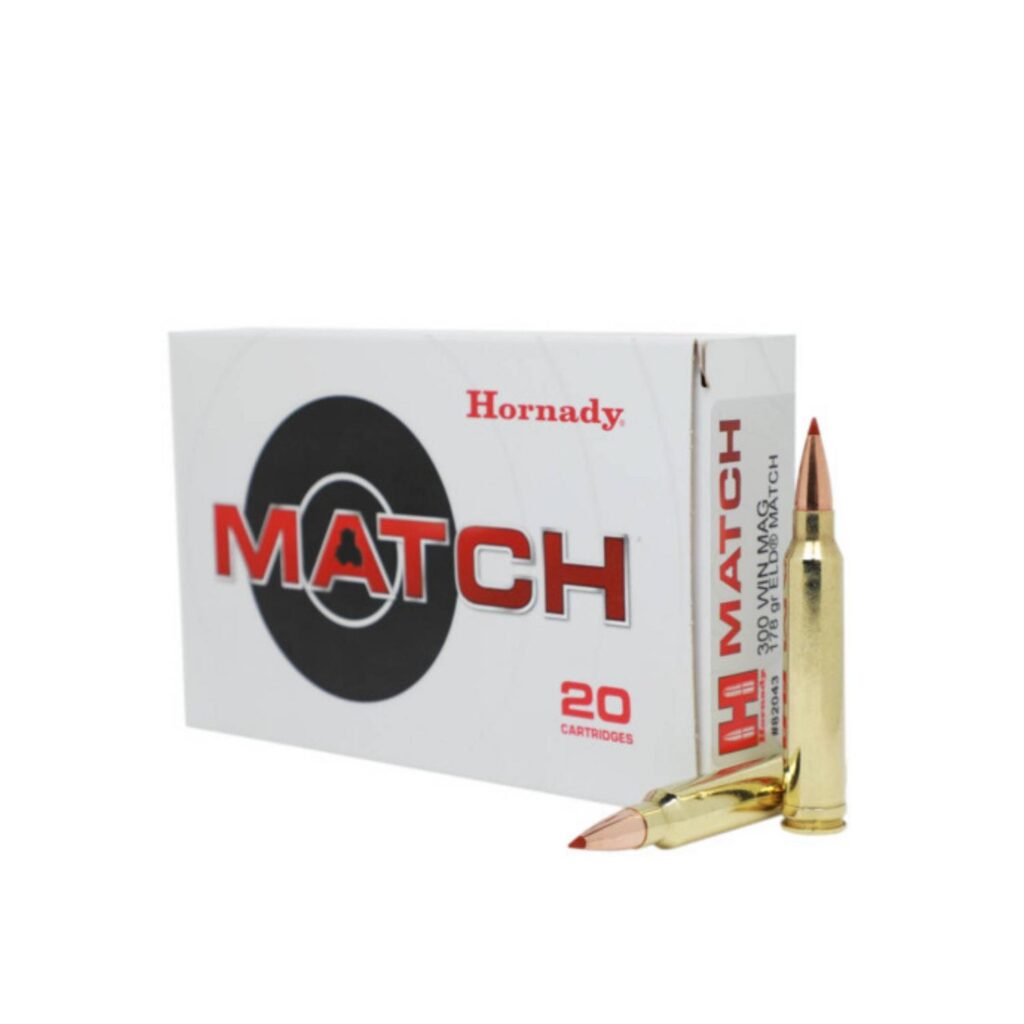 Munition Hornady 300 Win Mag 178 gr ELD Match Boîte de 20