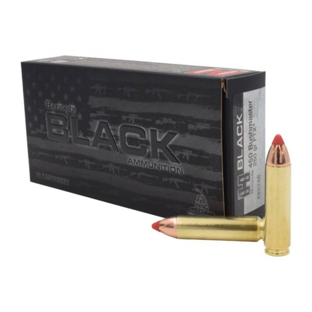Munition Hornady 450 Bushmaster 250gr FTX Black 20 par boîte
