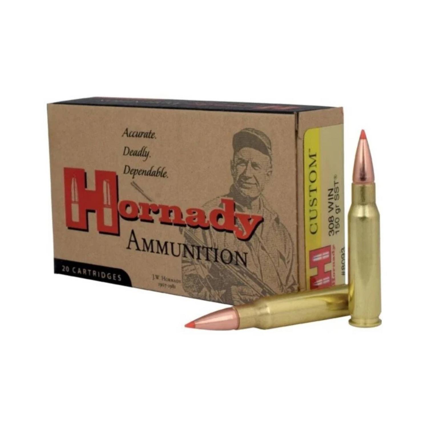 Munition Hornady Custom 308 Win 150 gr SST 20 par boîte