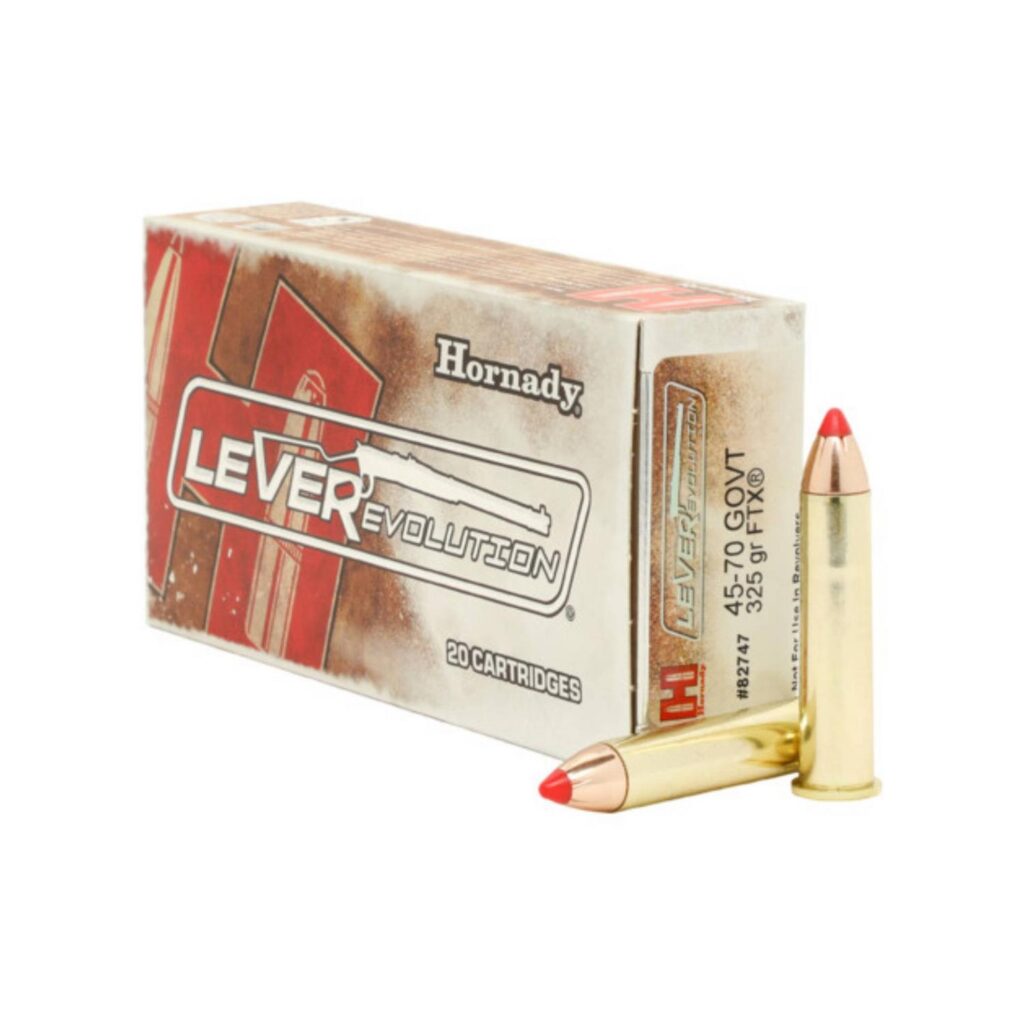 Munition Hornady LEVERevolution 45-70 Govt 325 gr FTX 20 par boîte