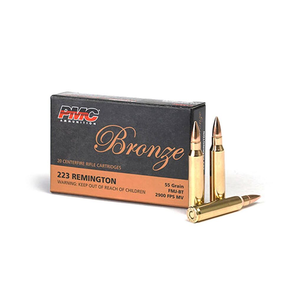 Munition PMC .223 Rem 55 gr FMJ-BT 20 par boîte