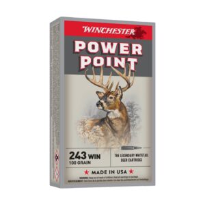 Munition Winchester Super X .243 Win 100 gr Power-Point 20 par boîte