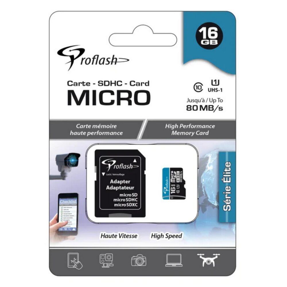 Carte mémoire PROFLASH MicroSD 16 GB Class 10
