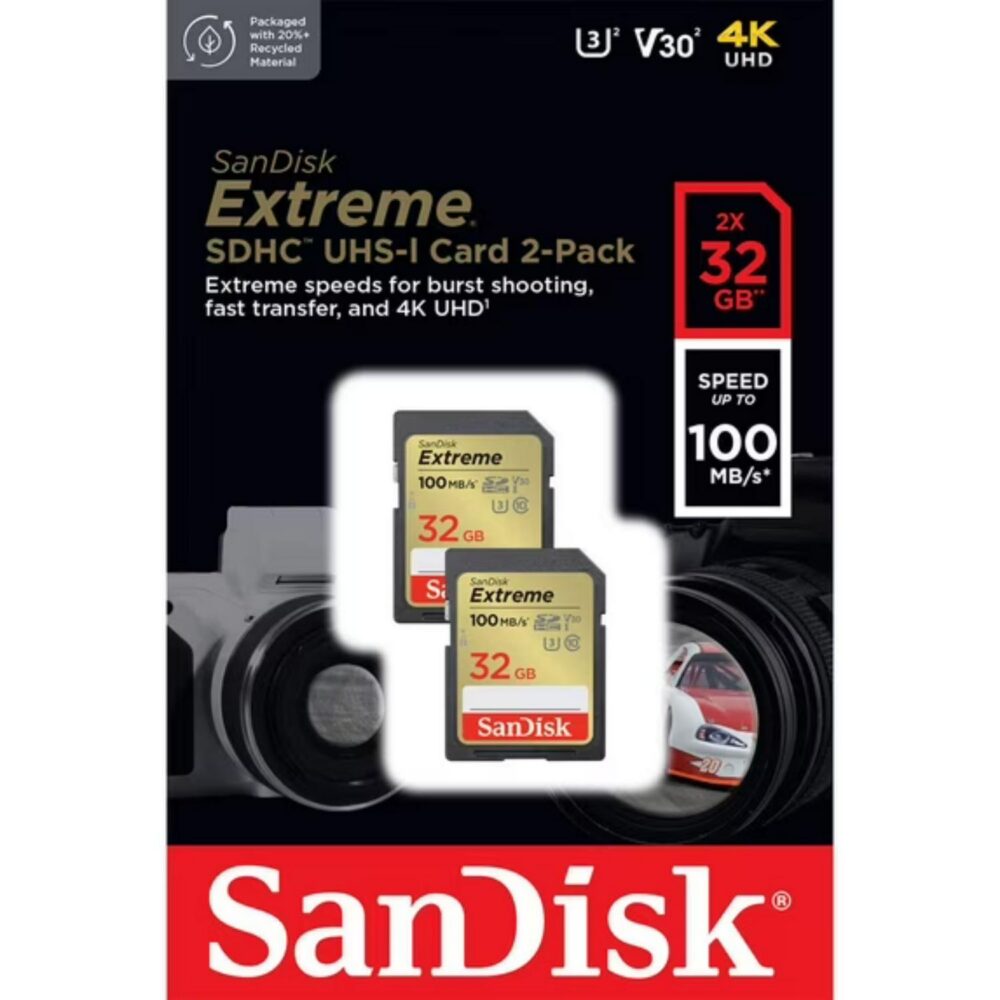 Carte mémoire SanDisk SD UHS-1 U3 32GB (2PK)