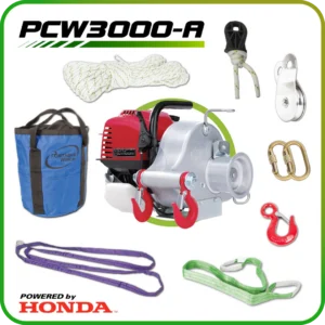 PCW3000-A TREUIL PORTABLE À ESSENCE GX35 AVEC 9 ACCESSOIRES