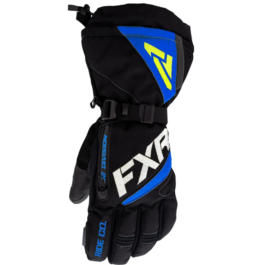 FXR Fuel Insulated Snowmobile Gloves Black/Blue/Hi Vis