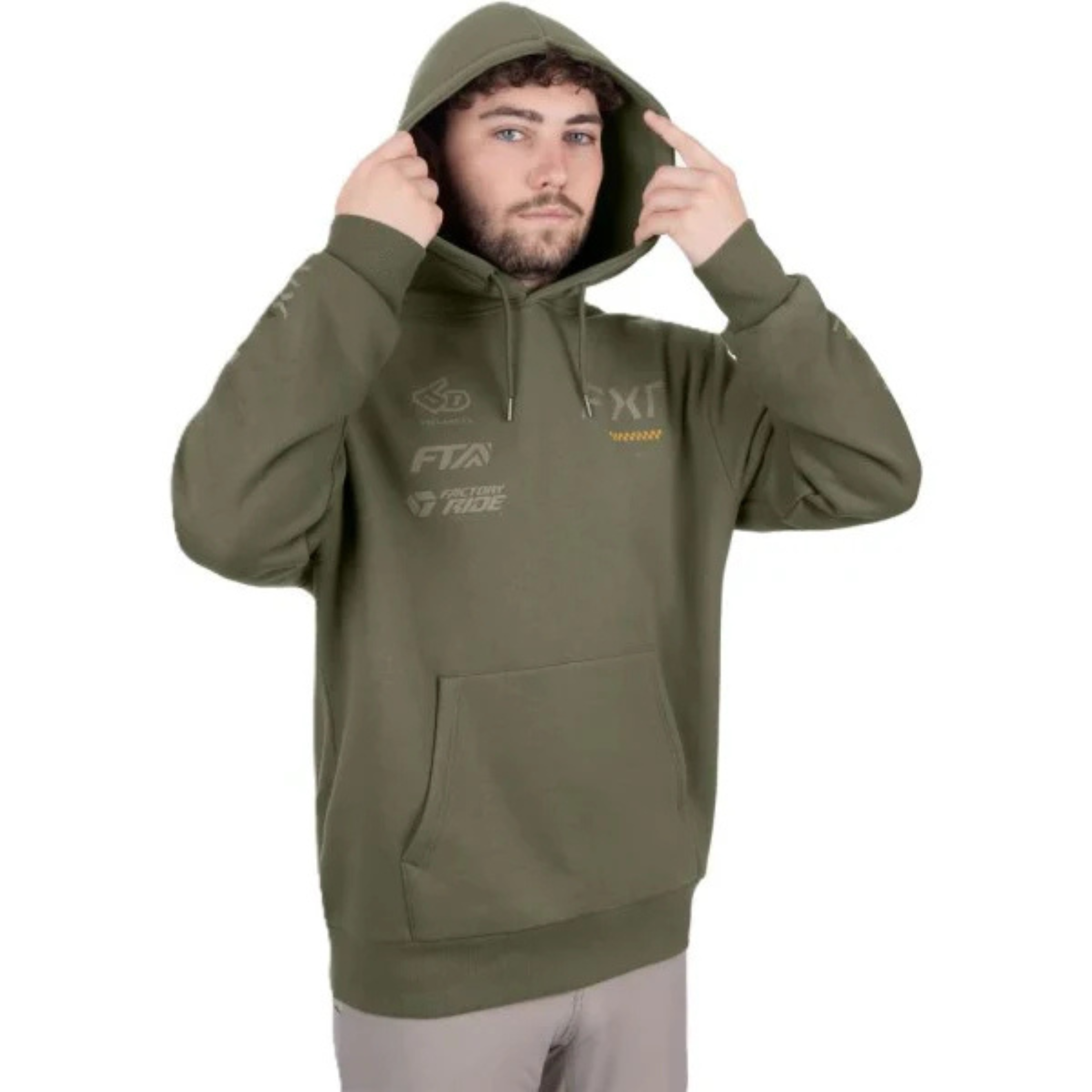 FXR Stack Cotton Pullover Hoodie Moss/Stone – Image 4