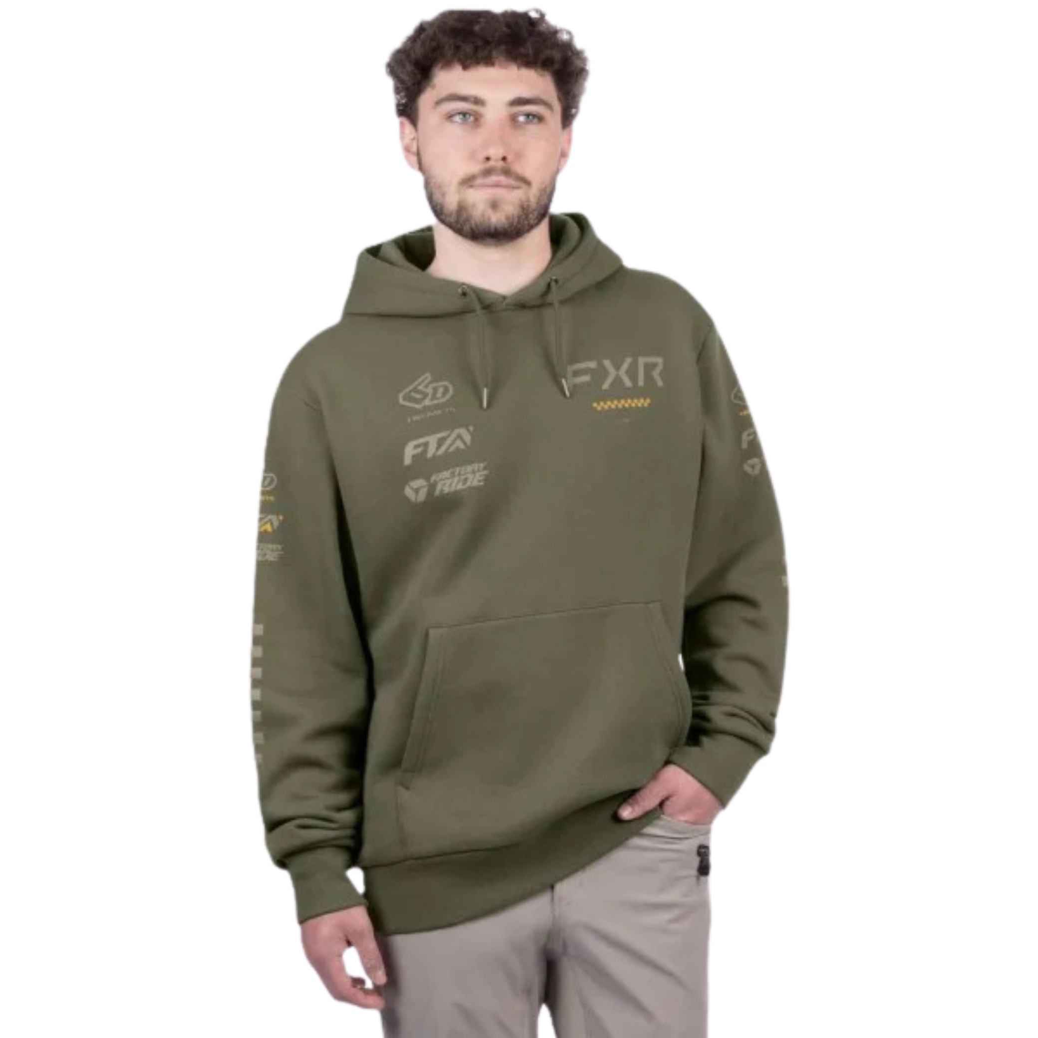 FXR Stack Cotton Pullover Hoodie Moss/Stone
