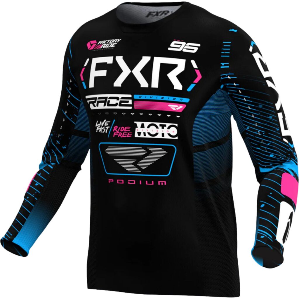 FXR – CHANDAIL PODIUM MX – BLACK/CYAN/PINK