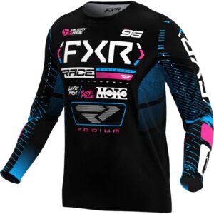 FXR – CHANDAIL PODIUM MX – BLACK/CYAN/PINK
