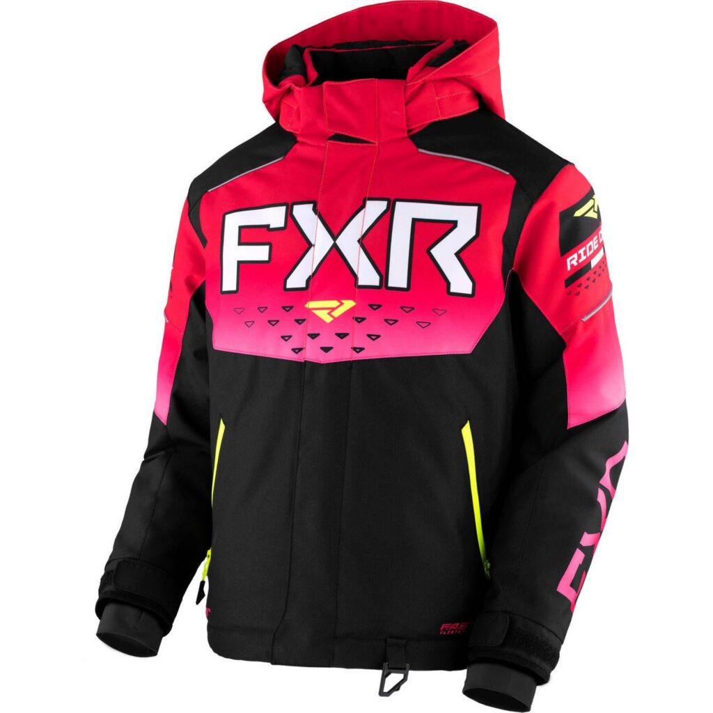 FXR – MANTEAU ENFANT HELIUM F.A.S.T. NOIR/FRAMBOISE/HI-VIS – GR 4