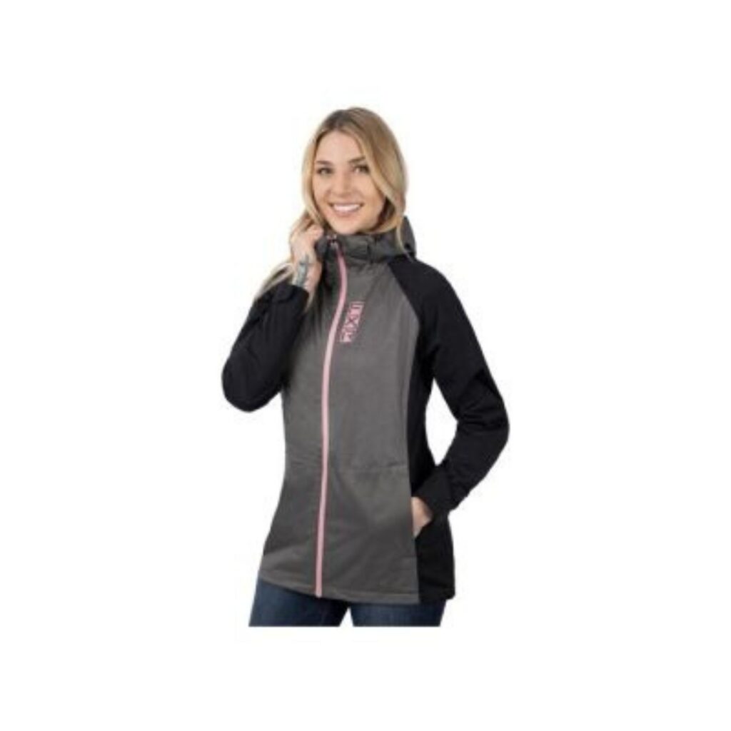 FXR – MANTEAU FEMME JADE DUAL LAMINATE GRIS/ROSE – MD