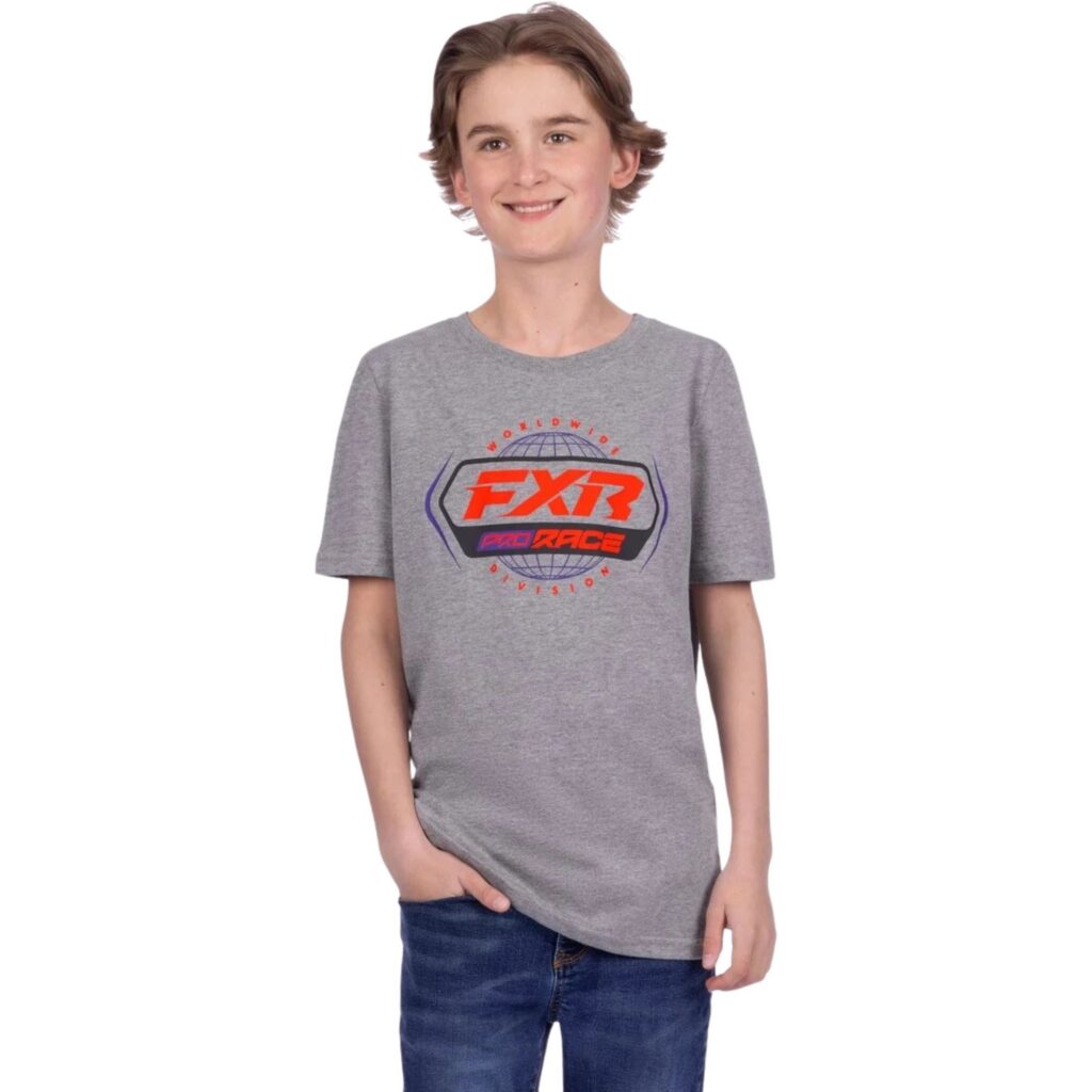 FXR – T-SHIRT RACE DIVISION GREY HEATHER/RED – XS