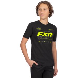 FXR – T-SHIRT RACE DIVISION PREMIUM JEUNESSE – BLACK/HIVIS