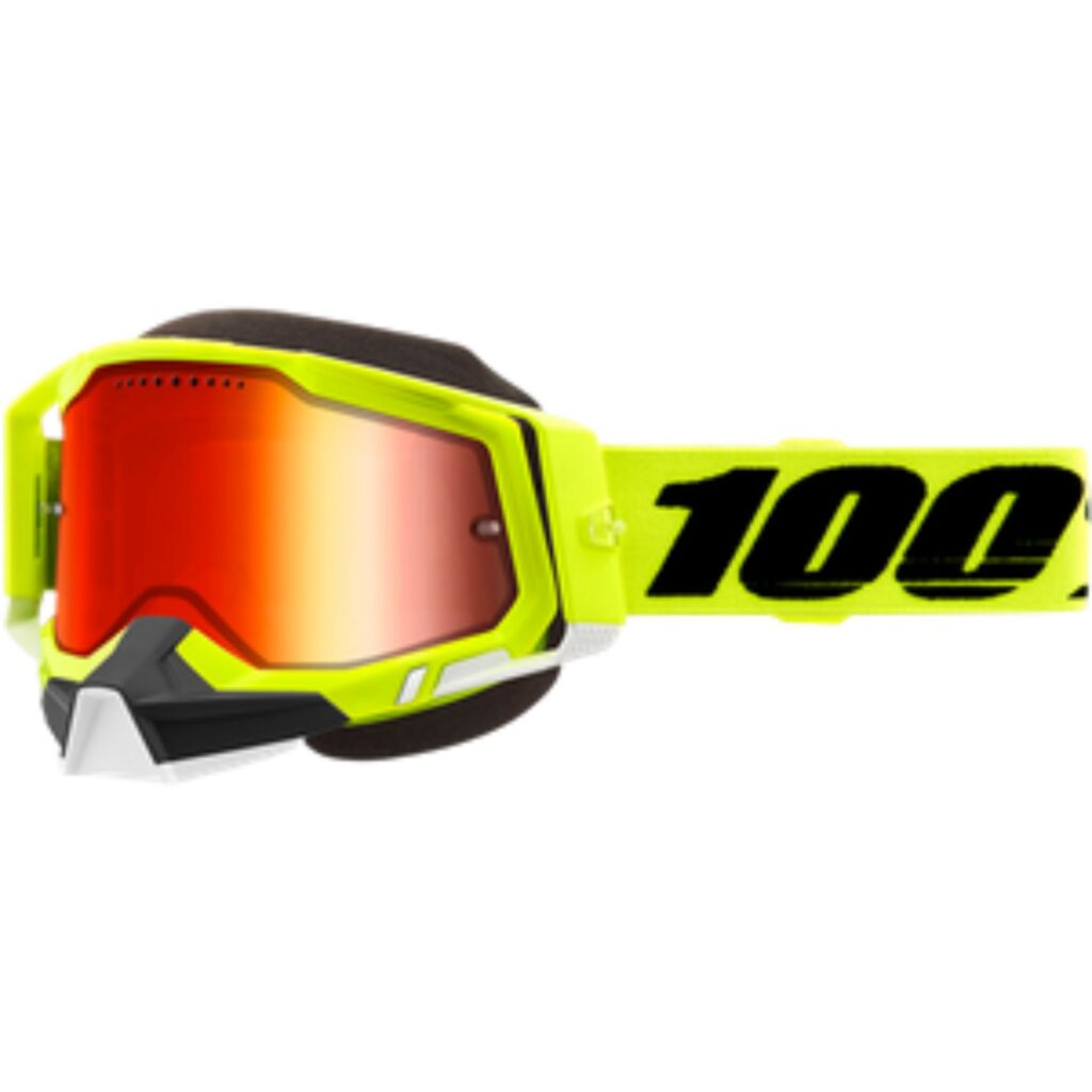 100% – LUNETTE RACECRAFT 2 SNOW – FLUO YELLOW MIRROR RED